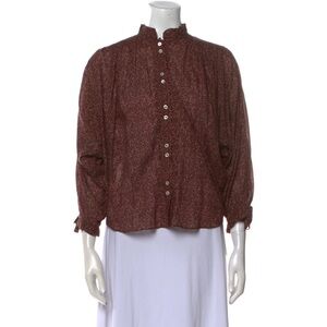 Doen Rose Top: Aubergine Prarie Paisley